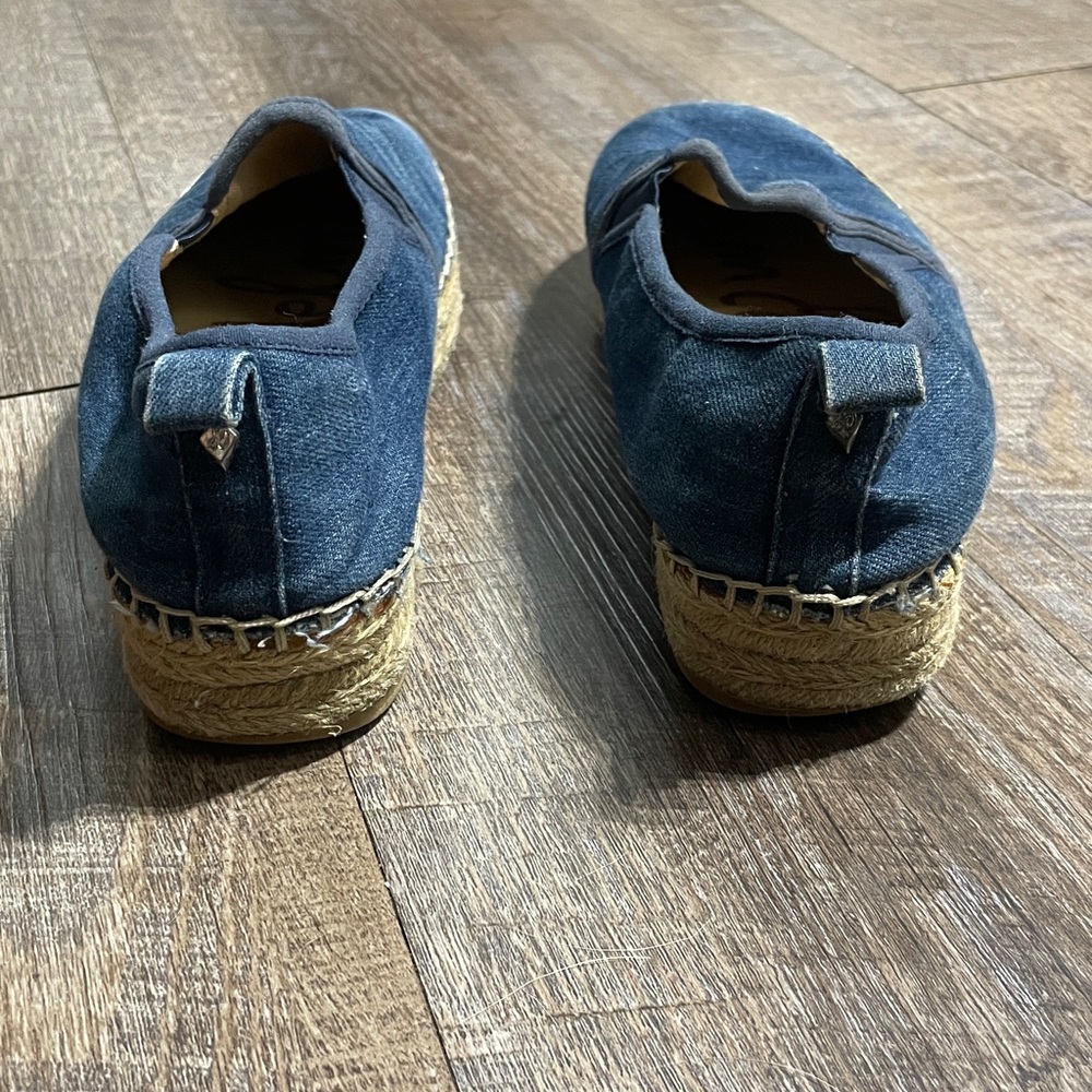 Sam Edelman Carrin Denim Platform Espadrille Slip-On Shoes - Picture 3 of 7